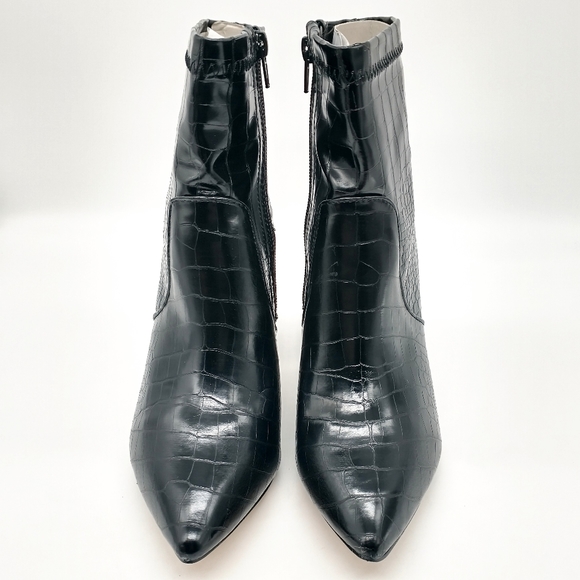 Catherine Malandrino Black Ankle Boots Snakeskin - Picture 3 of 9